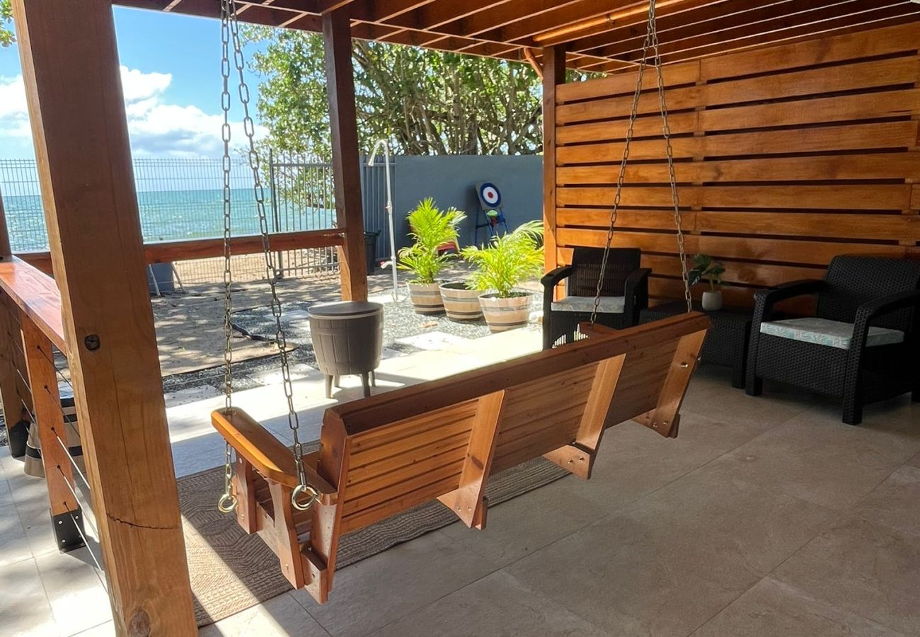 Apartment in Mayaguez - Oceanfront Retreat w/ Terrace, Direct access to Beach & BBQ